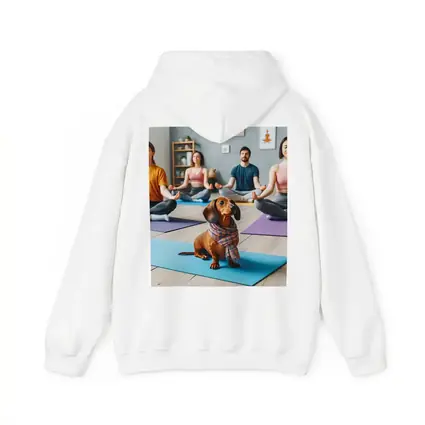 Dachshund Dog Wearing Scarf at Yoga Class