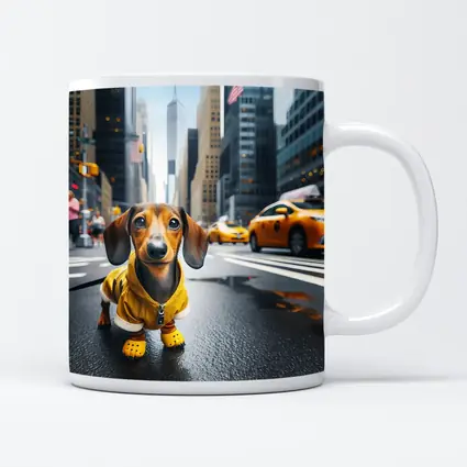Dachshund Dog Yellow Outfit New York City