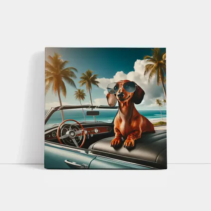 Dachshund Dog Sunglasses Retro Convertible Beach