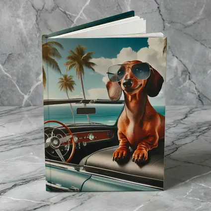 Dachshund Dog Sunglasses Retro Convertible Beach