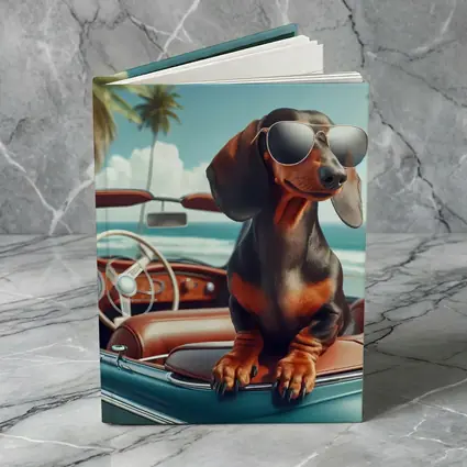 Dachshund Dog Sunglasses Vintage Convertible Beach