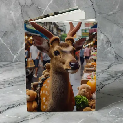 Deer With Antlers At Asian Street Market