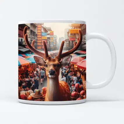 Deer Stag In Colorful Bangkok Street Market