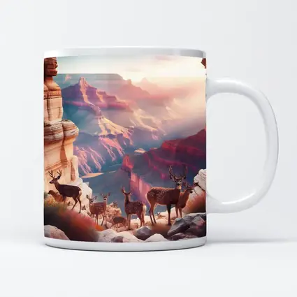 Deer Herd Grand Canyon Sunrise Landscape