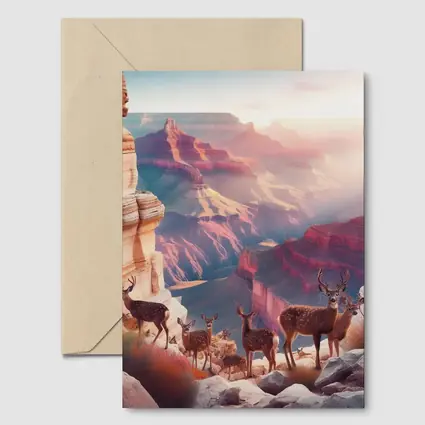 Deer Herd Grand Canyon Sunrise Landscape
