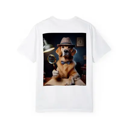 Golden Retriever Detective Dog With Magnifying Glass