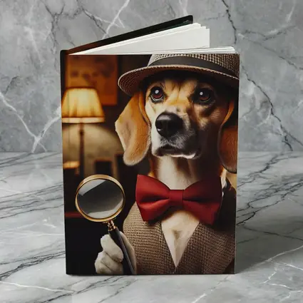 Detective Beagle Dog With Magnifying Glass
