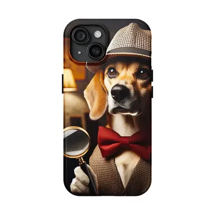Detective Beagle Dog With Magnifying Glass