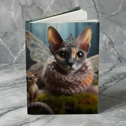 Sphynx Cat Fairy Wings Fantasy Forest Scene