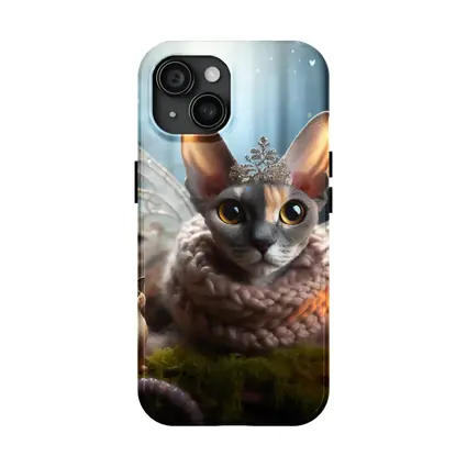 Sphynx Cat Fairy Wings Fantasy Forest Scene