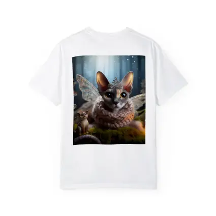 Sphynx Cat Fairy Wings Fantasy Forest Scene