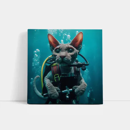 Sphynx Cat Scuba Diver Underwater Adventure
