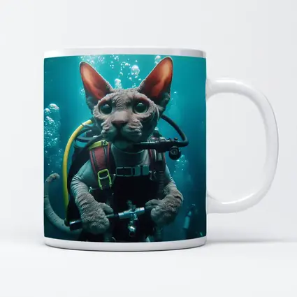 Sphynx Cat Scuba Diver Underwater Adventure