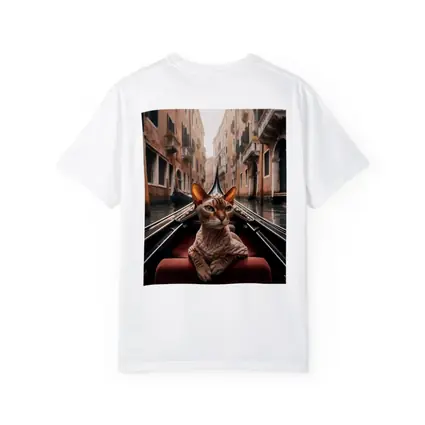 Devon Rex Cat Riding Venice Gondola Canal