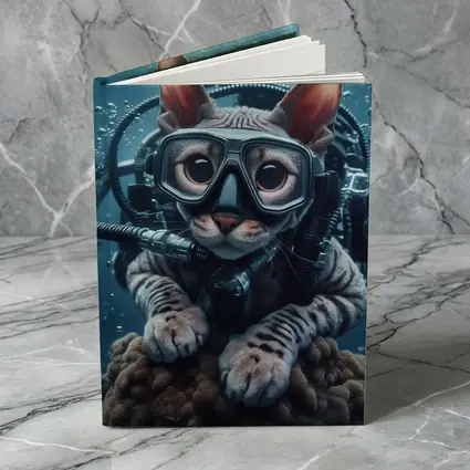 Sphynx Cat Scuba Diver Underwater Ocean Scene
