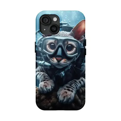 Sphynx Cat Scuba Diver Underwater Ocean Scene