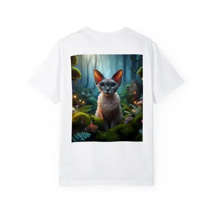 Devon Rex Cat Enchanted Fantasy Forest Art