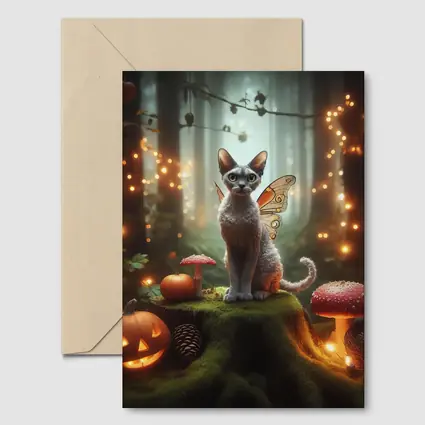 Devon Rex Fairy Cat Enchanted Forest Halloween