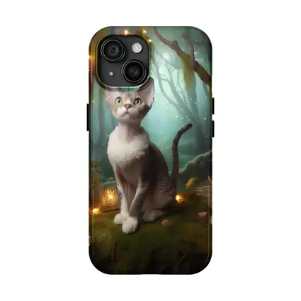 Devon Rex Cat Enchanted Forest Fairy Lights