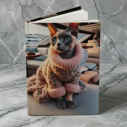 Sphynx Cat Cozy Sweater Luxury Yacht Interior