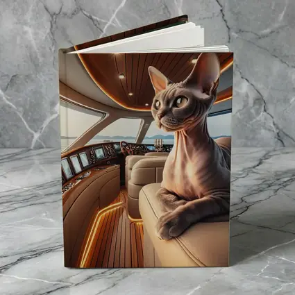 Sphynx Cat Relaxing Inside Luxury Yacht