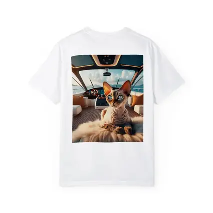 Devon Rex Cat Relaxing On Luxury Yacht