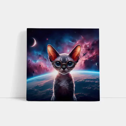 Sphynx Cat Wearing Goggles In Space