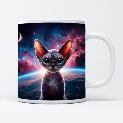 Sphynx Cat Wearing Goggles In Space