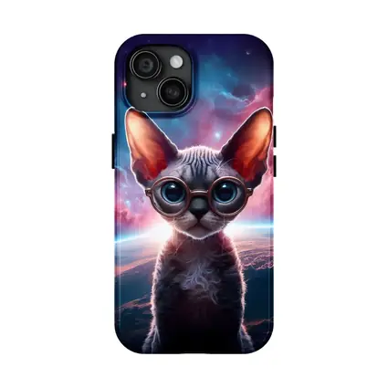Sphynx Cat Wearing Goggles In Space