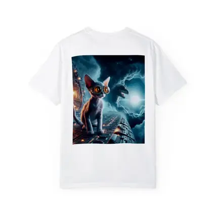 Devon Rex Cat Sci-Fi Space Portal Scene