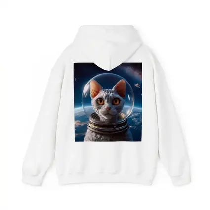 White Cat Astronaut Helmet Deep Space