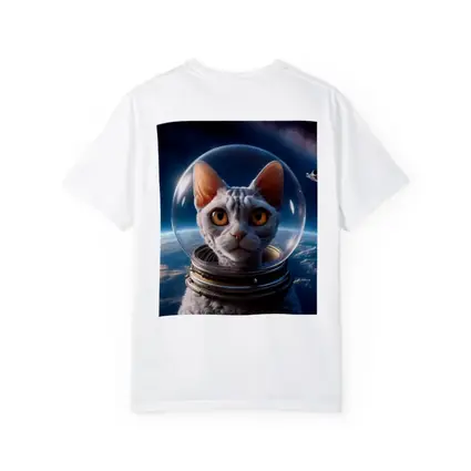 White Cat Astronaut Helmet Deep Space