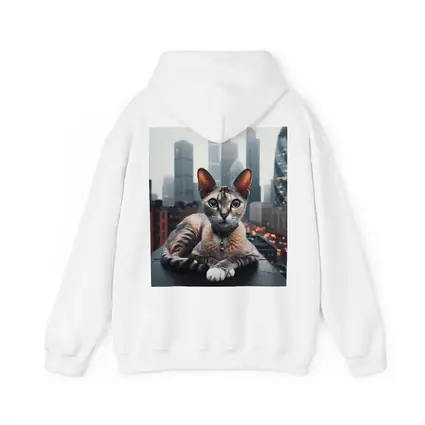 Devon Rex Cat London City Skyline