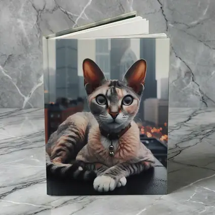Devon Rex Cat London City Skyline