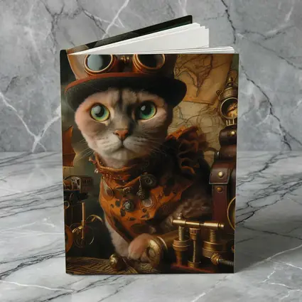 Steampunk Cat With Goggles And Clocks