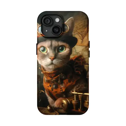 Steampunk Cat With Goggles And Clocks