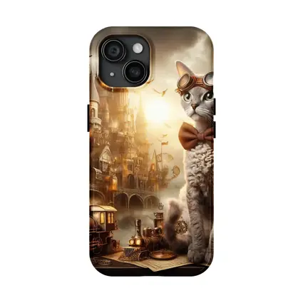 Steampunk Cat Devon Rex Victorian City