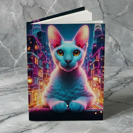 Sphynx Cat Neon City Night Art