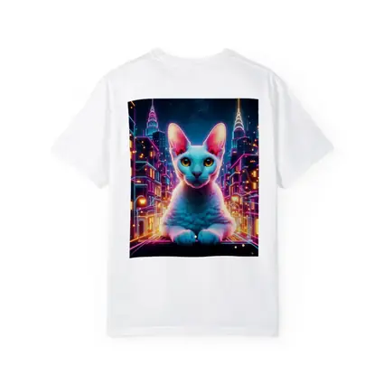 Sphynx Cat Neon City Night Art