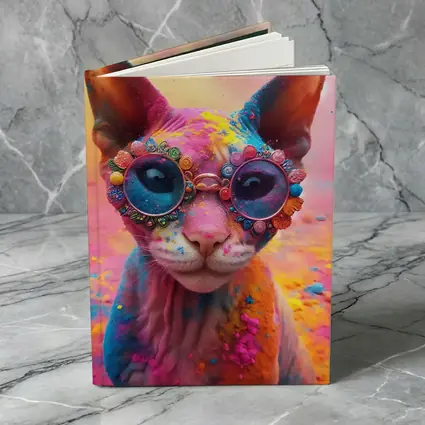Sphynx Cat Colorful Powder Paint Glasses