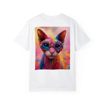 Sphynx Cat Colorful Powder Paint Glasses