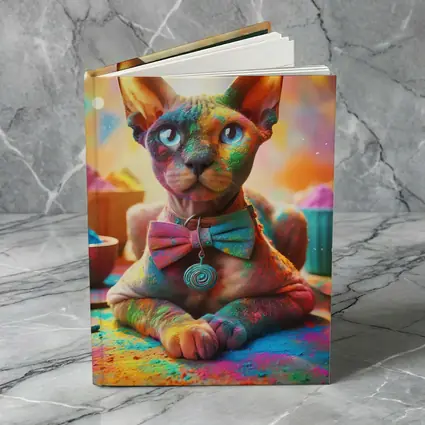 Sphynx Cat Covered Colorful Holi Powder