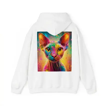 Sphynx Cat Colorful Holi Paint Explosion
