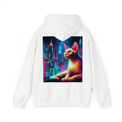 Cornish Rex Cat Neon City Night