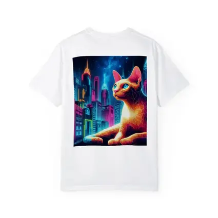 Cornish Rex Cat Neon City Night