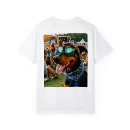 Doberman Dog Sunglasses Bandana Music Festival