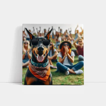 Cool Doberman Sunglasses Bandana Outdoor Crowd