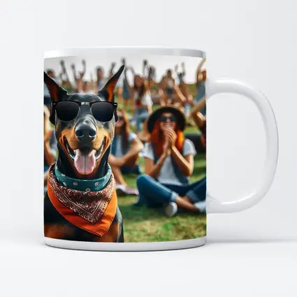 Cool Doberman Sunglasses Bandana Outdoor Crowd