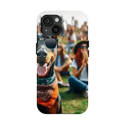 Cool Doberman Sunglasses Bandana Outdoor Crowd