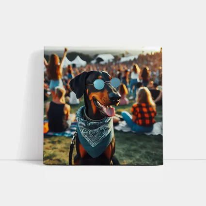 Doberman Pinscher Sunglasses Bandana Music Festival